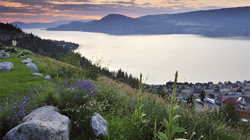 Aerial view of Okanagan Lake