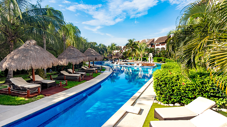Golden swimming pool