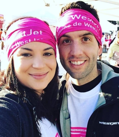 WestJetter volunteering with CIBC Run for the Cure